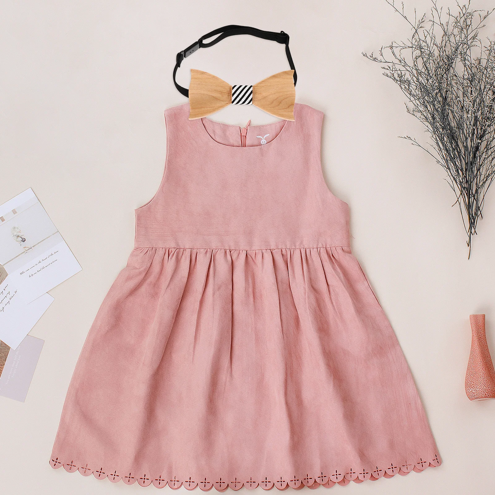 

Children Bow Tie Kids Wooden Fabric Adjustable Practical Festival Party Suit Decoration Accessories Elegant Style