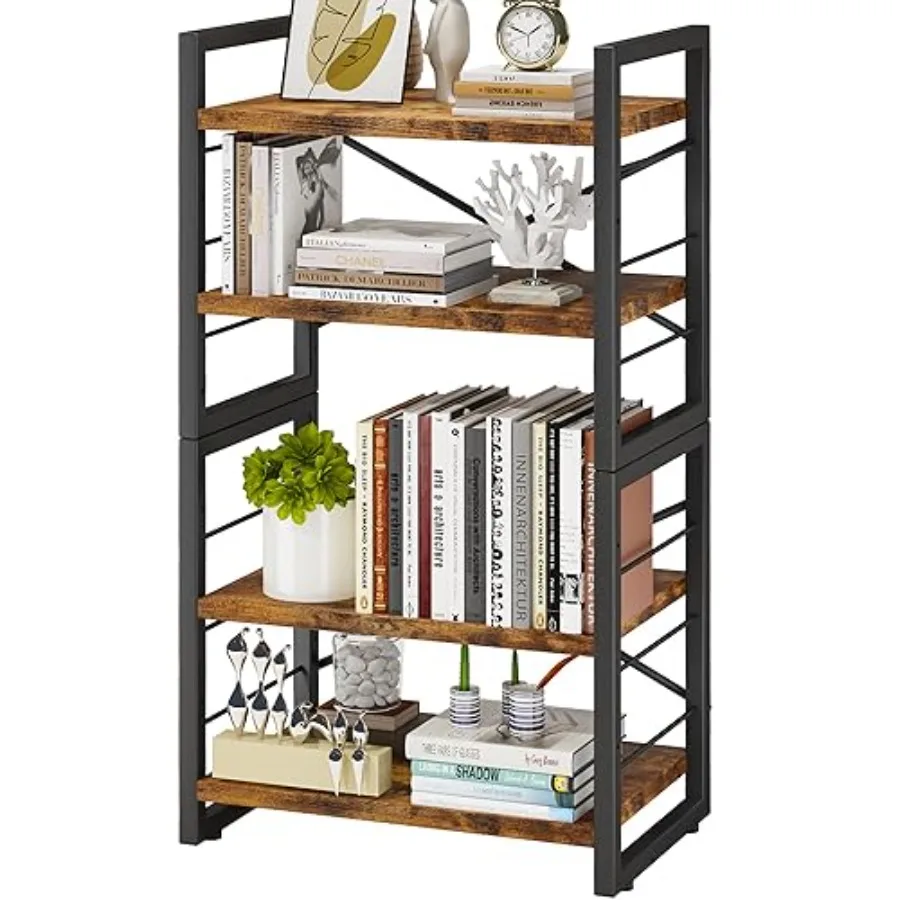 

Bookshelf Dorm Desk Hutch Desk Shelf Organizer Stackable Bookcase Adjustable Industrial Book Shelf Storage Organizer for Deskto