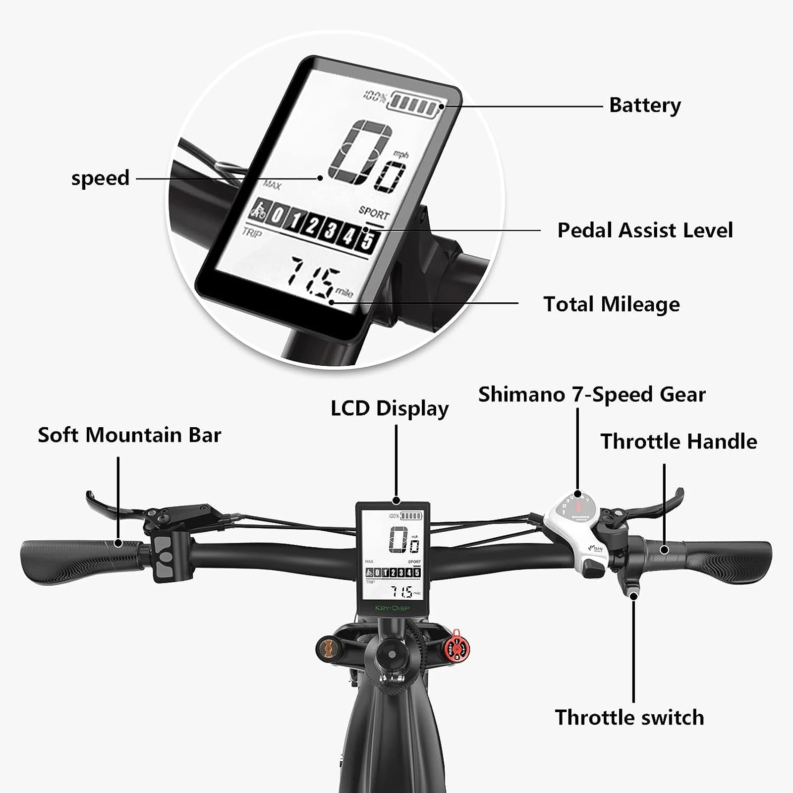 Electric Dirt Bike Carbon Fiber E300 48v 750w Bafang Mid Drive Emtb 15.6ah Off-Road 26x4" Fat Tire Moped E-Bike