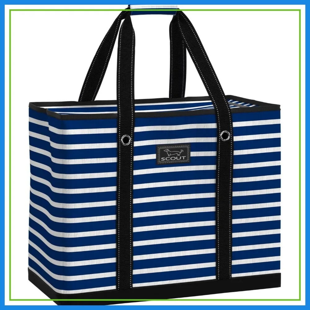 

3-Zip Utility Tote for Beach, Travel & Storage, Water Resistant, Zips Closed