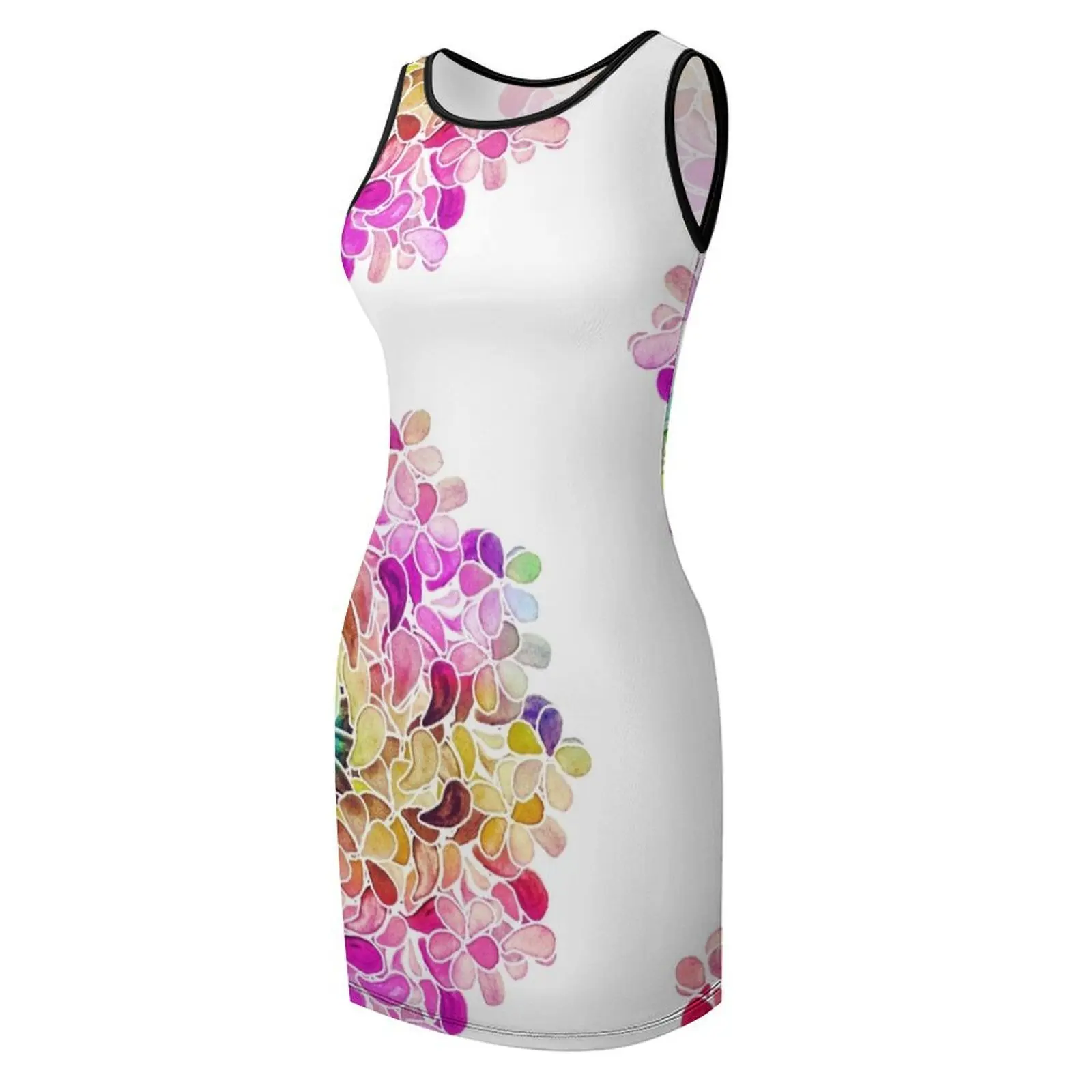 Arcobaleno Acquerello Paisley Fiore Senza maniche Vestito estivo Abbigliamento donna Abbigliamento per donna Abiti estivi Donna 2025