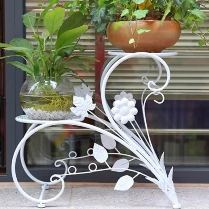 Support de plante en métal antirouille, présentoir de fleurs en pot, porte-plante de balcon de jardin, fleur durable T1