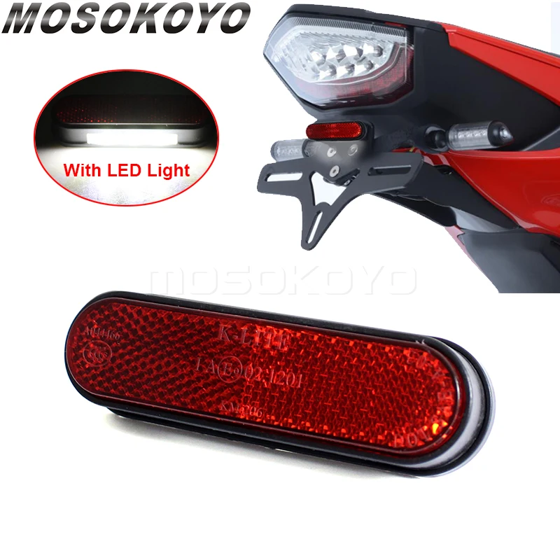 E9 E-Mark Motorcycle Reflector W/ Tail Tidy Registration Number License Plate Light Reflect Safety Warning Motorbike Accessories