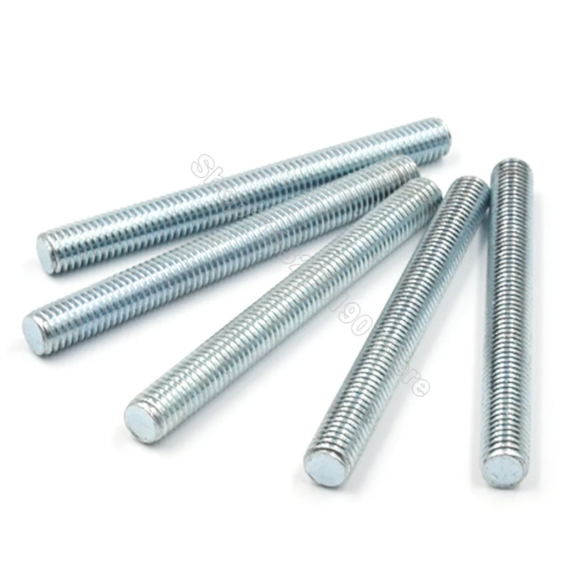 1-3Pcs M8 M10 M12 Zinc Plated Full Threaded Rod Fully Metric Thread Rods Bar Screw Galvanized Bolts Stud Tooth Stick L 16-190mm