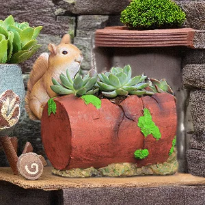 

Resin Succulent Planter Pot Countryside Style Flower Bucket Garden Mini Landscape Ornament Micro Bonsai Decoration Decor Gift