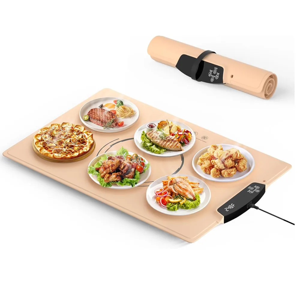 220V Silicone Warming Chopping Board Food Heat Pad Electric Heating Plate Multifunctional Food Heating Fold Hot Chopping Board