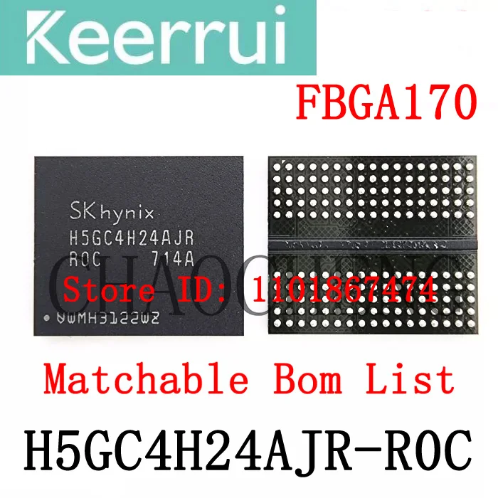 1~100pcs/lot brand new original H5GC4H24AJR-R0C FBGA170 H5GC4H24AJR ROC graphics memory 4G IC chip can be equipped with BOM list