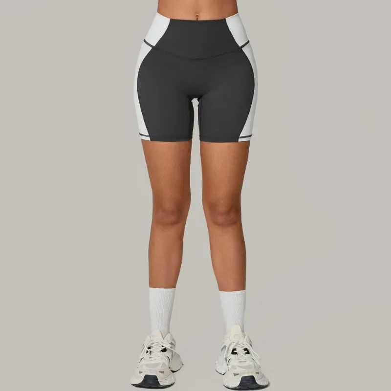

Women's Color Block Yoga Shorts - High-Waisted Quick-Dry Booty Lifting Running Outdoor Fitness Workout Shorts