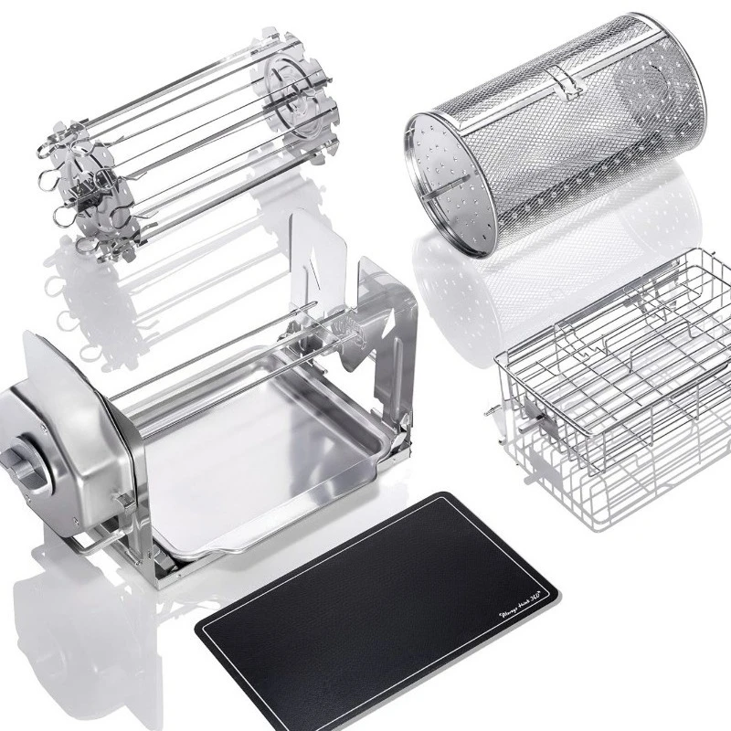 

Wireless rotary grill kit for grills, ovens and smokers, non-electric grills