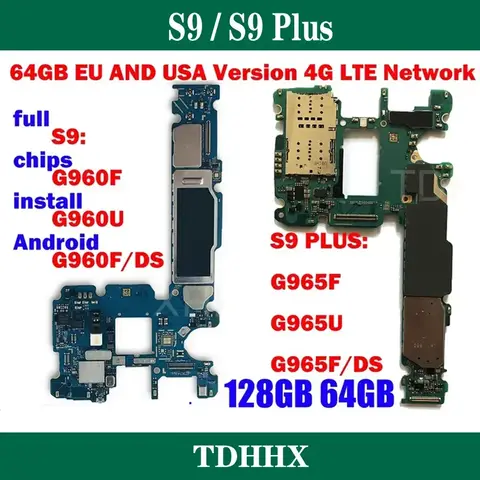 Carte mère S9 Plus avec système Android, carte mère, carte mère, carte mère, 64 Go, 128 Go, G965F, G960F, G9650, G960U, G965U