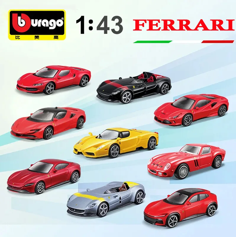 

Миниатюрная художественная Реплика Ferrari Bburago 1:43, Лицензированная модель машины Laferrari puroкрови SF90, масштаб 458, масштаб 488, литой под давлением, игрушка для мальчика, подарок