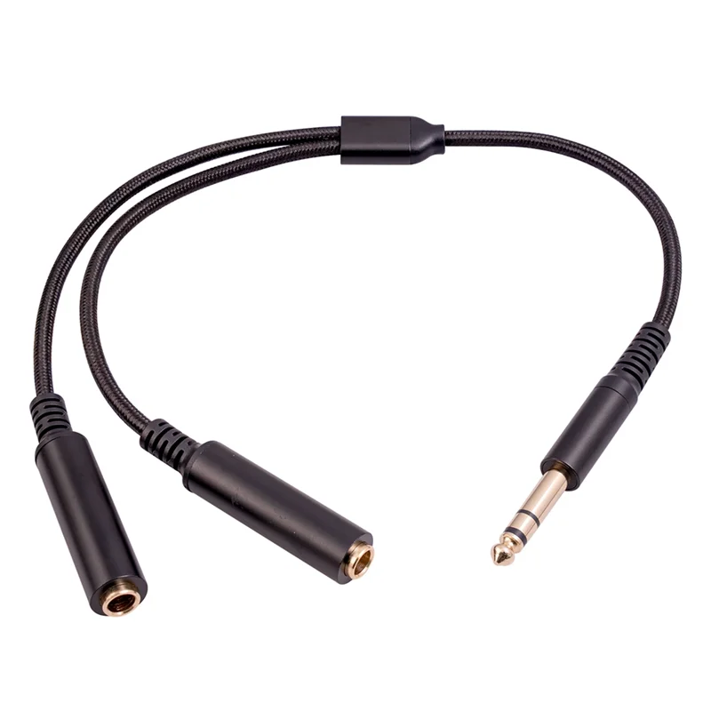 6.35 Mm Mannelijk Naar 2 6.35 Mm Vrouwelijke Audio Adapter Kabel 1/4 6.35 Mm Stekker Naar Dubbele 6.35 Mm Y Splitter Stereo Audio Snoer