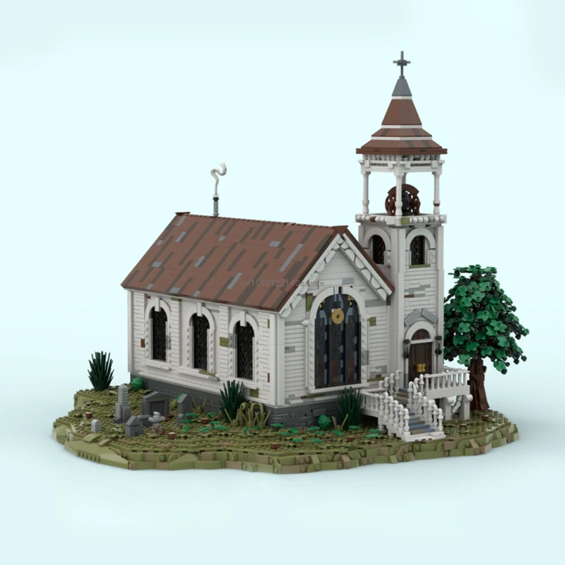 Décennie s de construction MOC pour enfants, modèle d'église occidentale médiévale, architecture vintage, briques, jouets de bricolage, cadeau, 4780 pièces