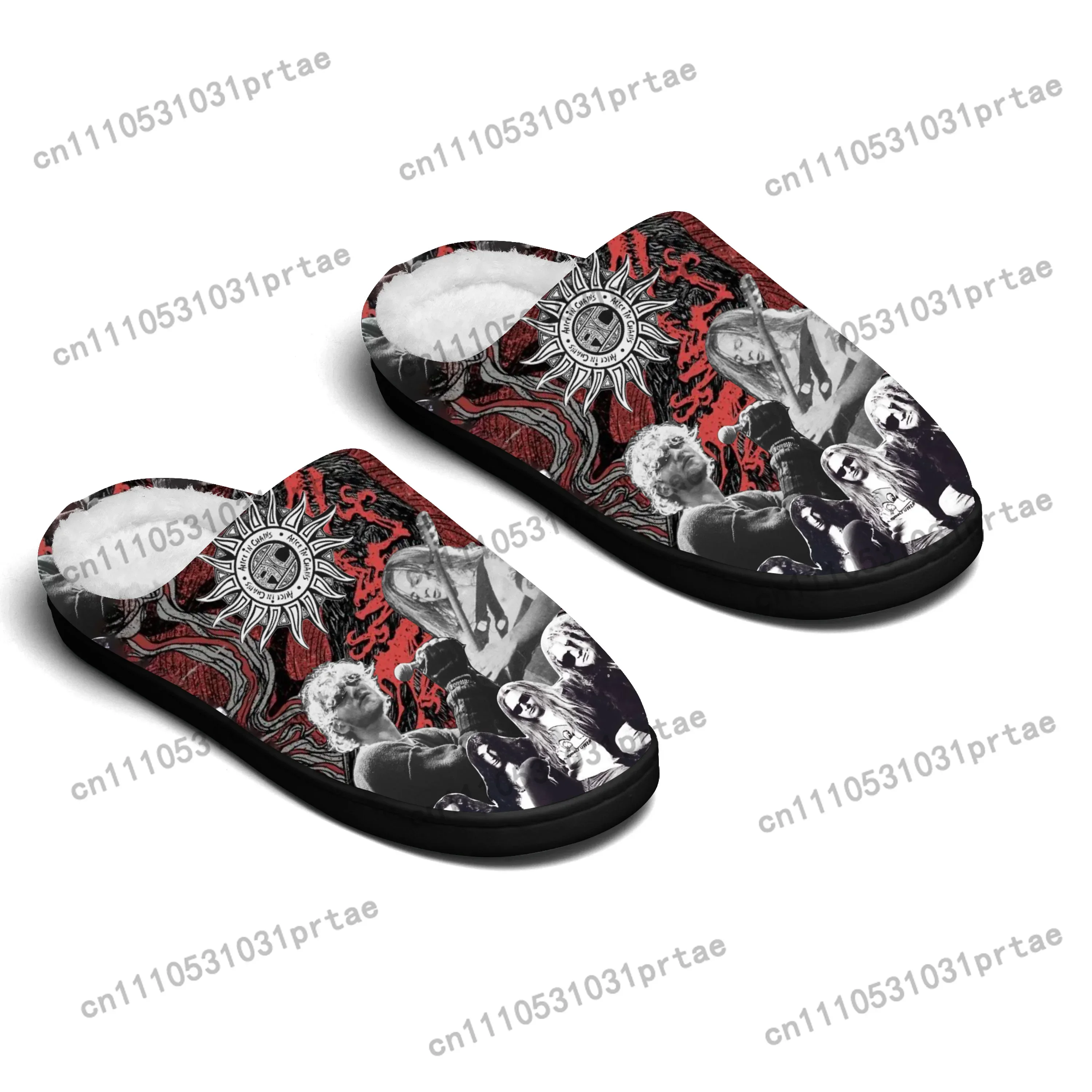 Alice In Chains Metal Rock Band Po Home Cotton Slippers Mens Womens Bedroom Keep Warm Cotton Slippers SPA Slipper Custom Slipper