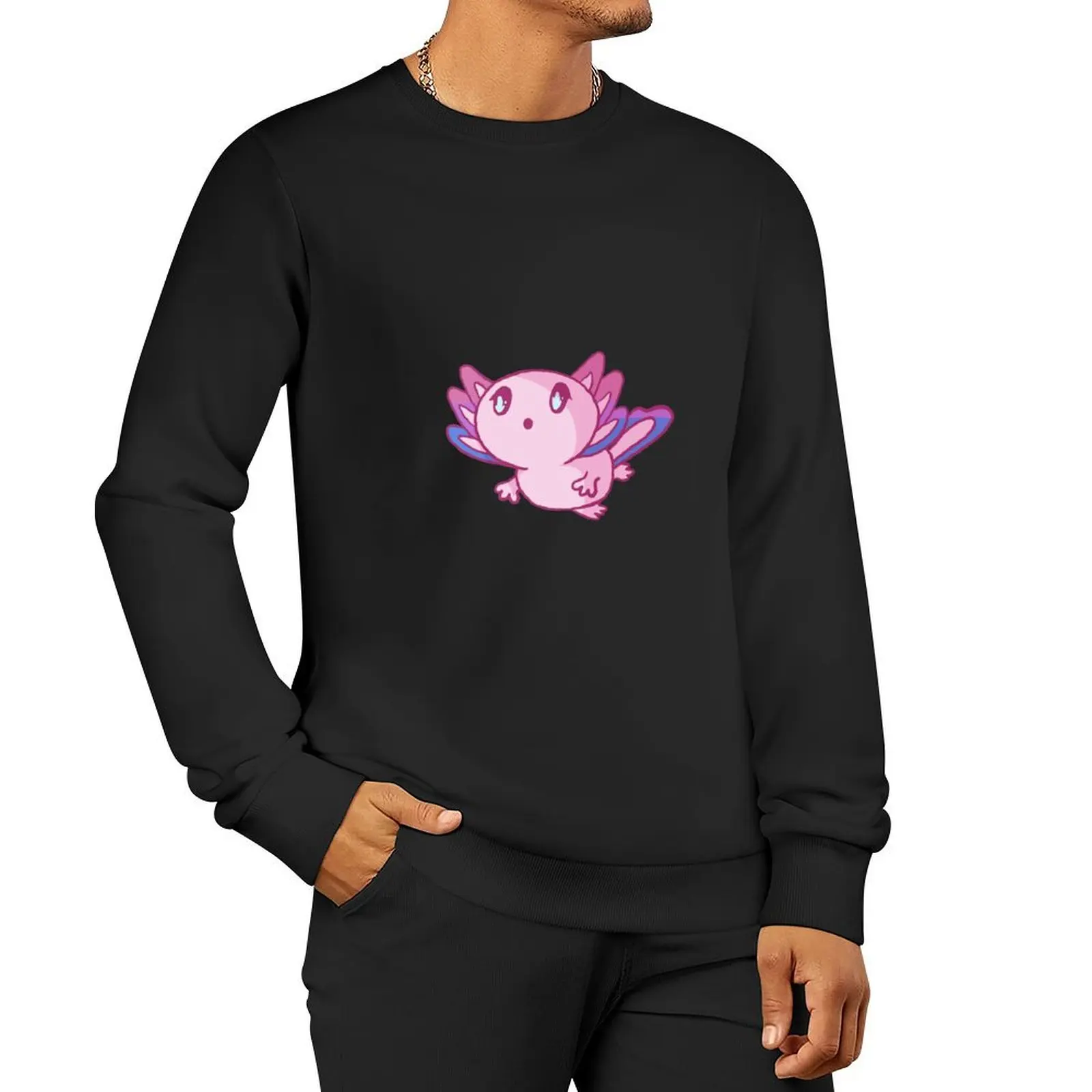 

BISEXUAL AXOLOTL STICKER Pullover Hoodie men's clothes tracksuit men aesthetic sweatshirts