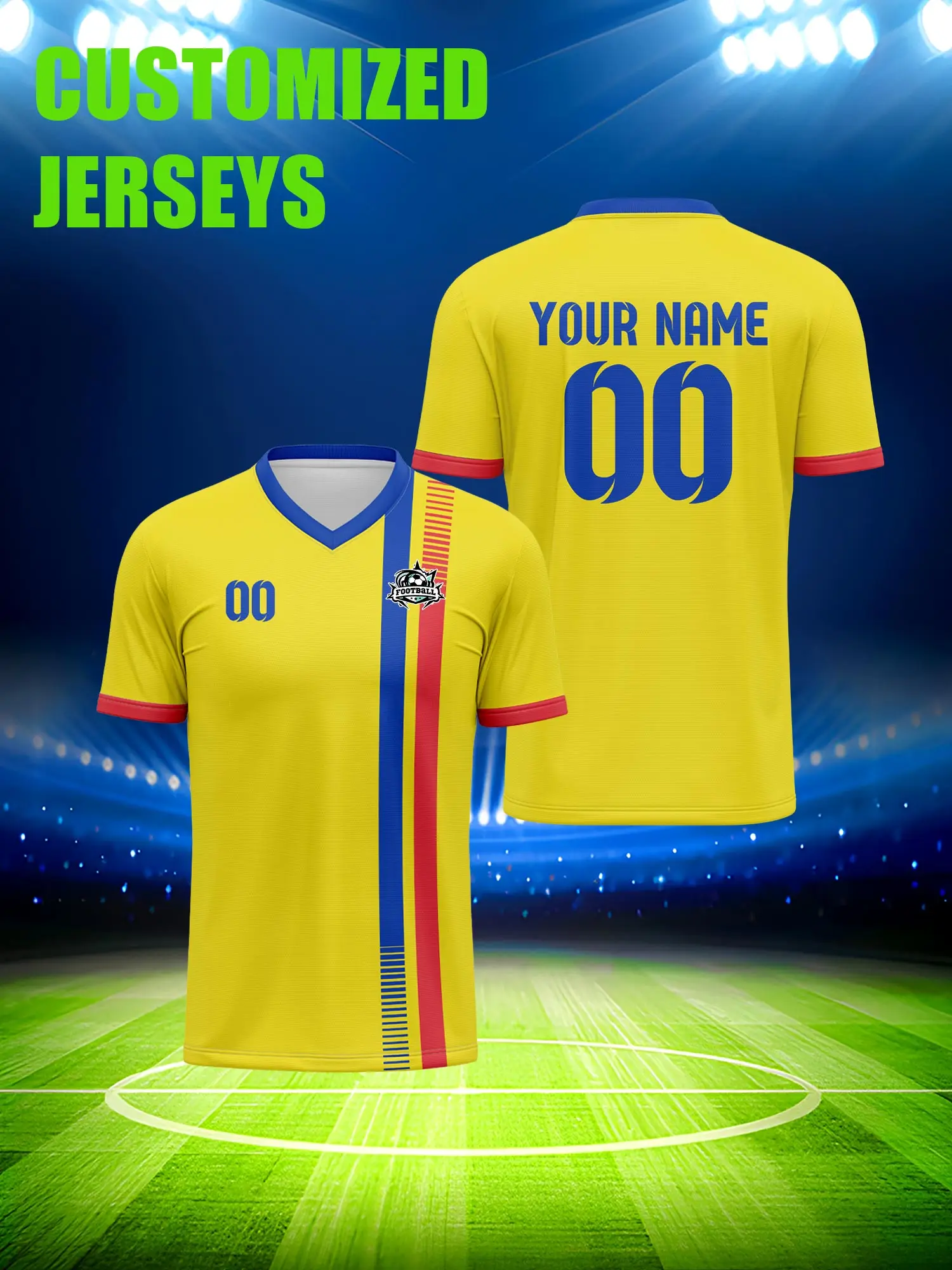 

Футболка для футбола с индивидуальным изображением, номером и именем, современная, лаконичная, стильная.