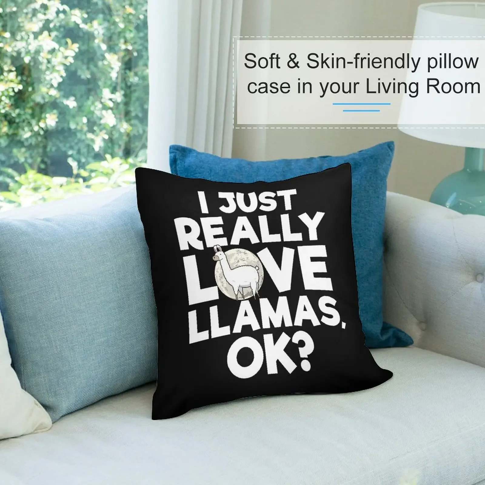 I Just Really Love Llamas Federa per cuscino natalizia