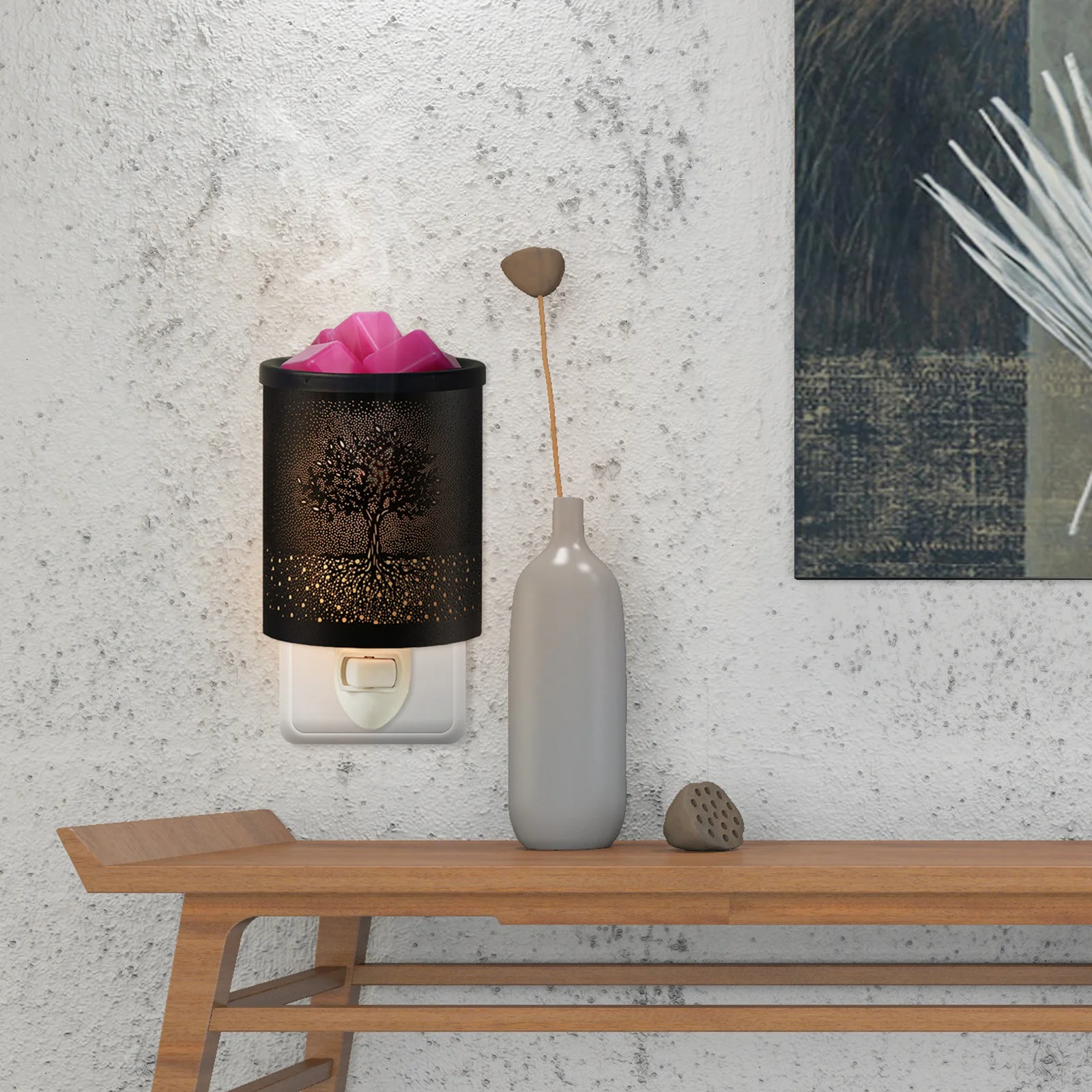 Plug In Wax Warmer Aroma Diffuser Night Light Heating Lamp Fragrance Melter Air Freshener Bedroom Decor Wall Light