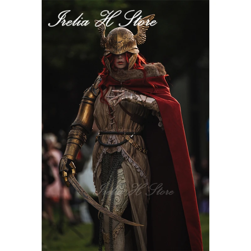 Irelia H Maßgeschneidertes Malenia Cosplay-Kostüm für Frauen, komplettes Set, hochwertiges Spiel-Halloween-Cosplay-Kleid, Helm, Rüstungen, Schuhe