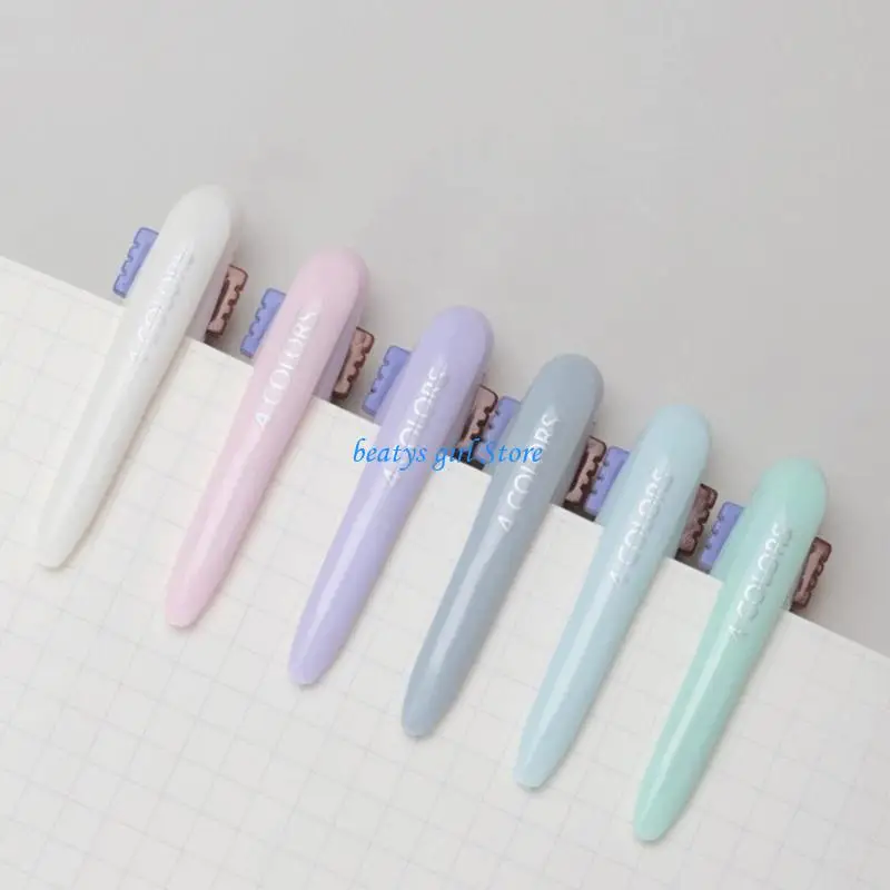 C7AB 6 Pcs 4 in 1 Retractable Ballpoint Pen Multicolor Ballpoint Pen Shuttle Pen