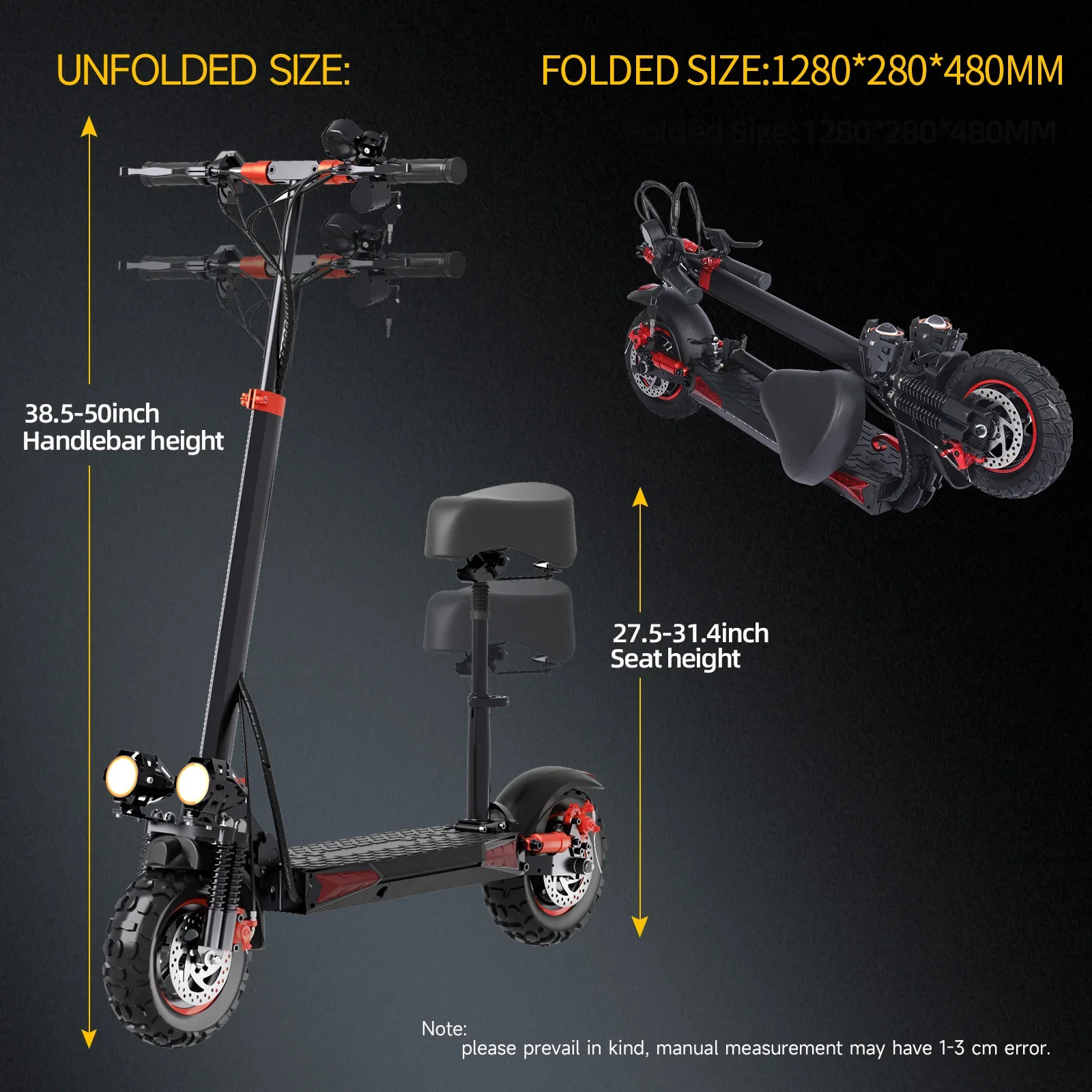 FREEBOY J11MAX Erwachsenen-Elektro-Skateboard Premium Faltbare Edition Elektroroller 48V 18Ah Akku 11-Zoll Offroad-Reifen – Detail 3
