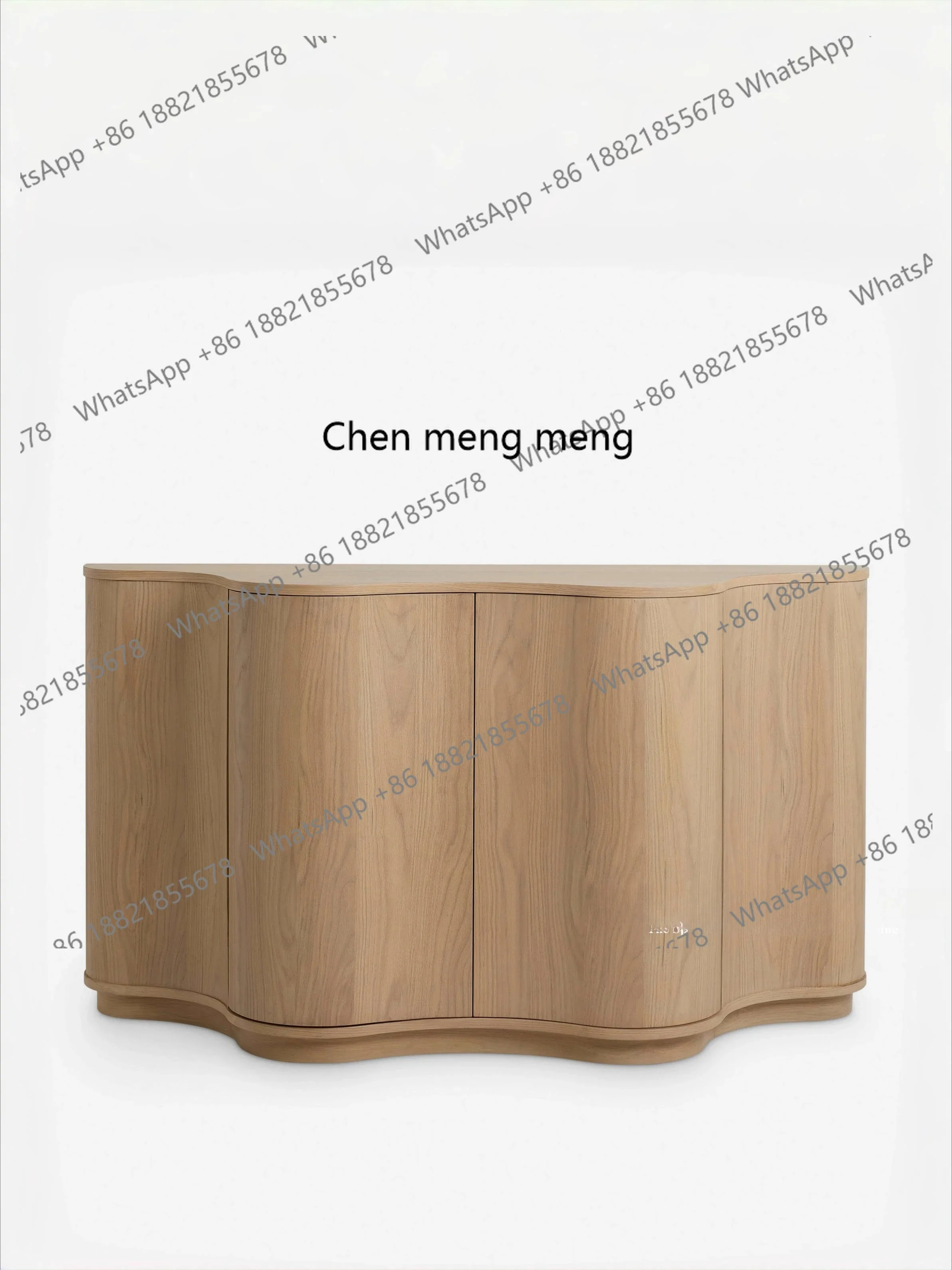 

Vintage Style Solid Wood Sideboard French Retro Living Room Home Creative Curved Storage Cabinet