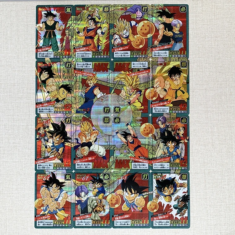 DIY Homemade Dragon Ball 15th Son Goku Vegeta IV Flash Card A Set of 16pcs Anime Game Peripheral Collection Christmas Present