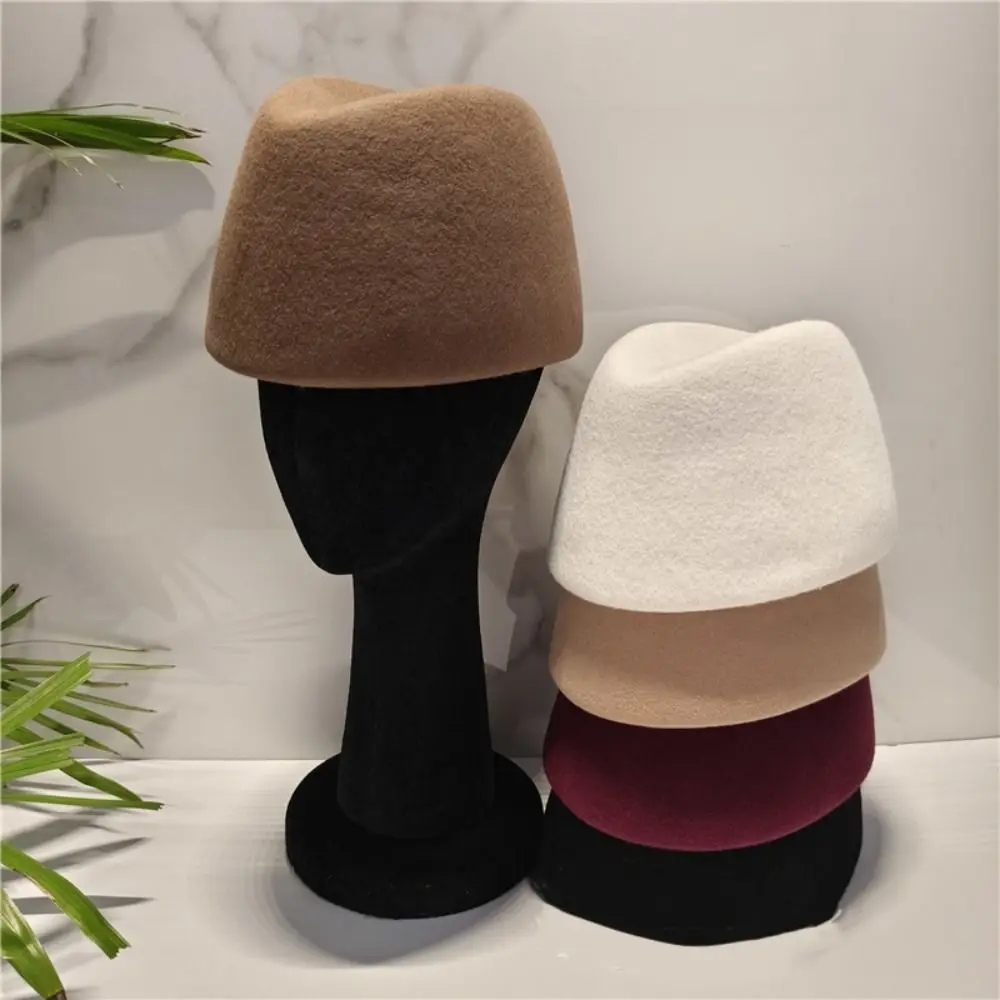 Vintage Elegant Russia Pillbox Hat Teardrop Fedoras Beret Hat Solid Color Versatile Medicine Box Hat Masquerade Party