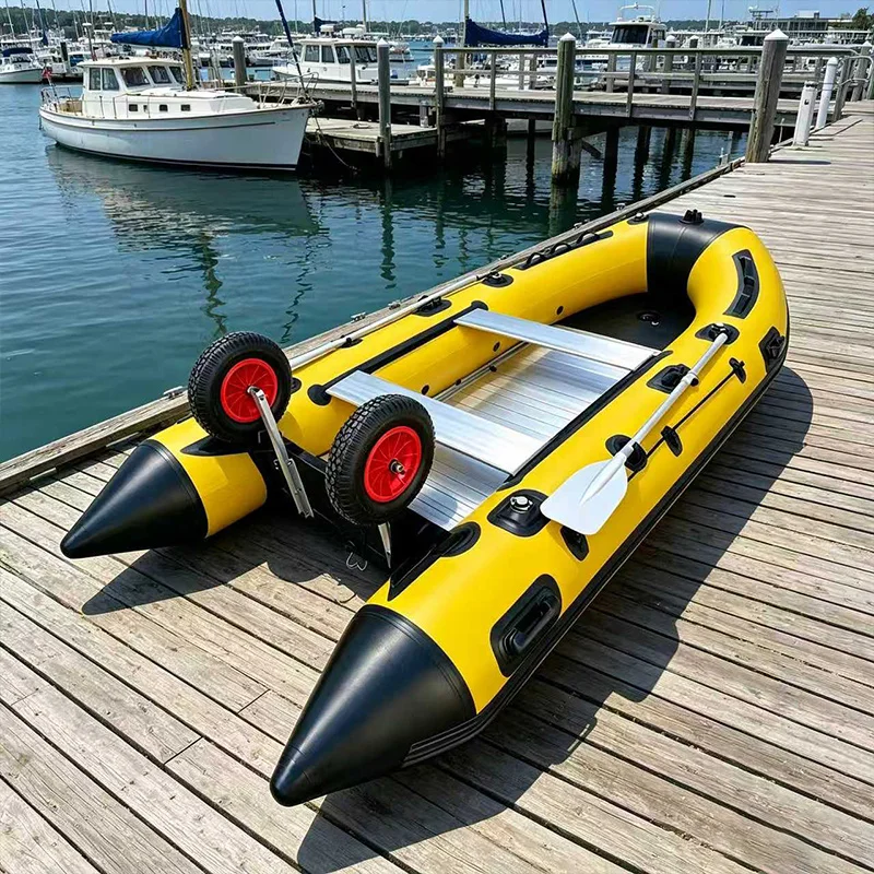 Wholesale 4 5 6 Person Cheap Inflatable Speed Boat 1.2mm Thickened PVC Portable Foldable Rubber Dinghy Fishing Boat Yacht Tender