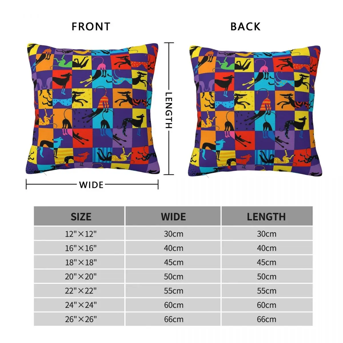 Pop Art Greyhound Square Pillowcase Polyester Linen Velvet Pattern Zip Decorative Sofa Cushion Cover