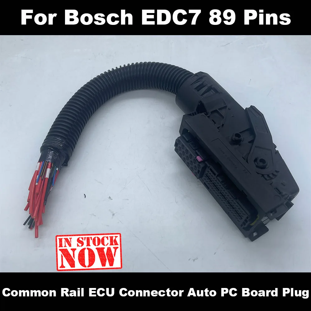 89 Pin EDC7 Common Rail Connector PC Board ECU Socket Automotive Injector Module Plug + Wire Harness