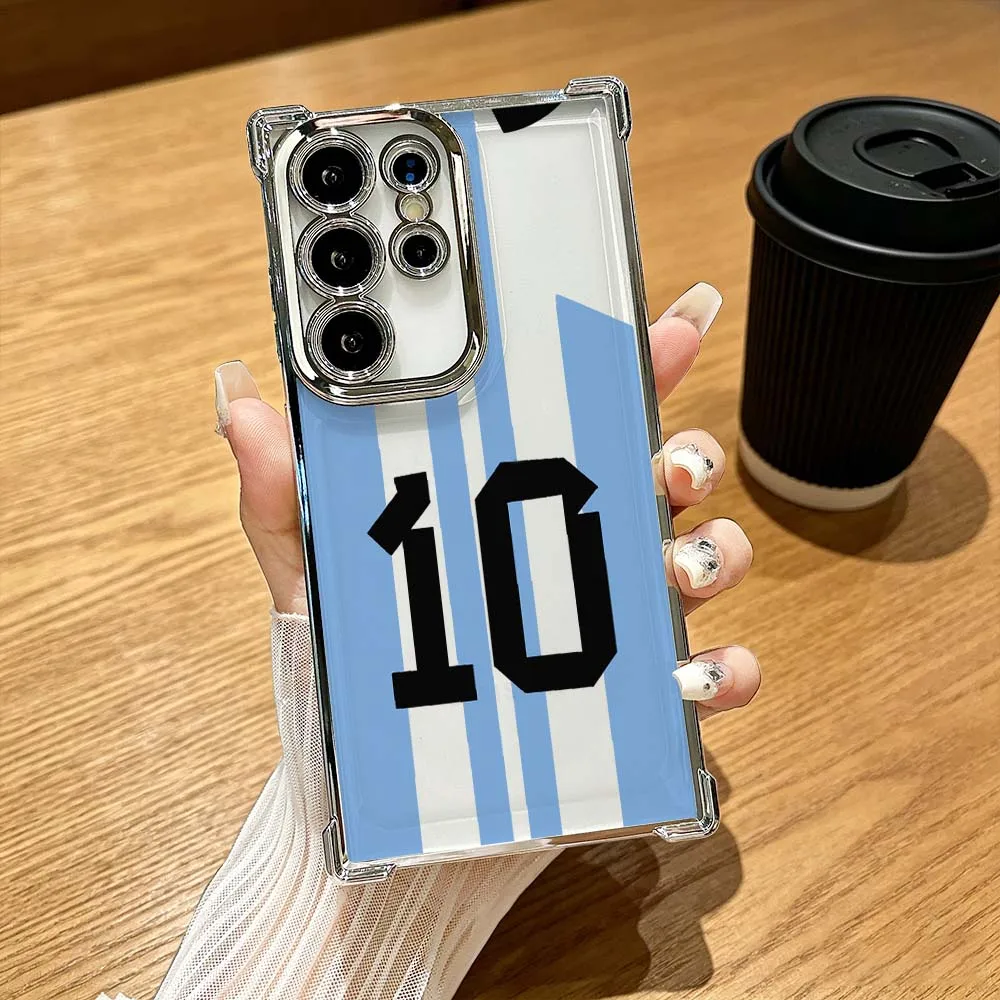 Cartoon Blue Number Jersey Phone Case Anti-Drop Funda For Samsung Galaxy S26 S25 S24 S23 S22 S21 FE Ultra Plus 5G Soft Cover
