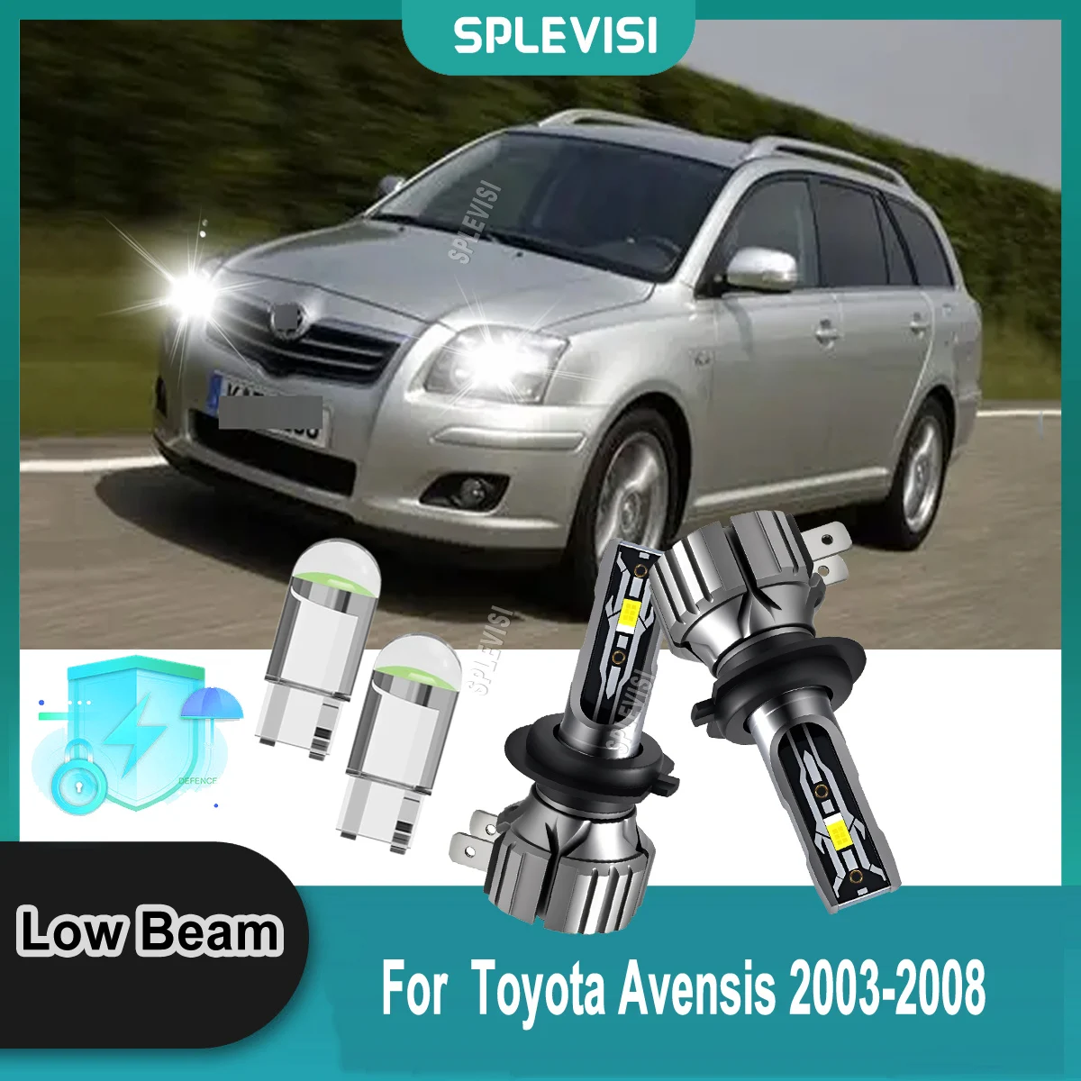 H7 499 LED المصابيح الأمامية البيضاء المصابيح المنخفضة-لا تحرك ليلة أخرى في الظلام لتويوتا أفينسيس 2003 2004 2005 2006 2007 2008 #1