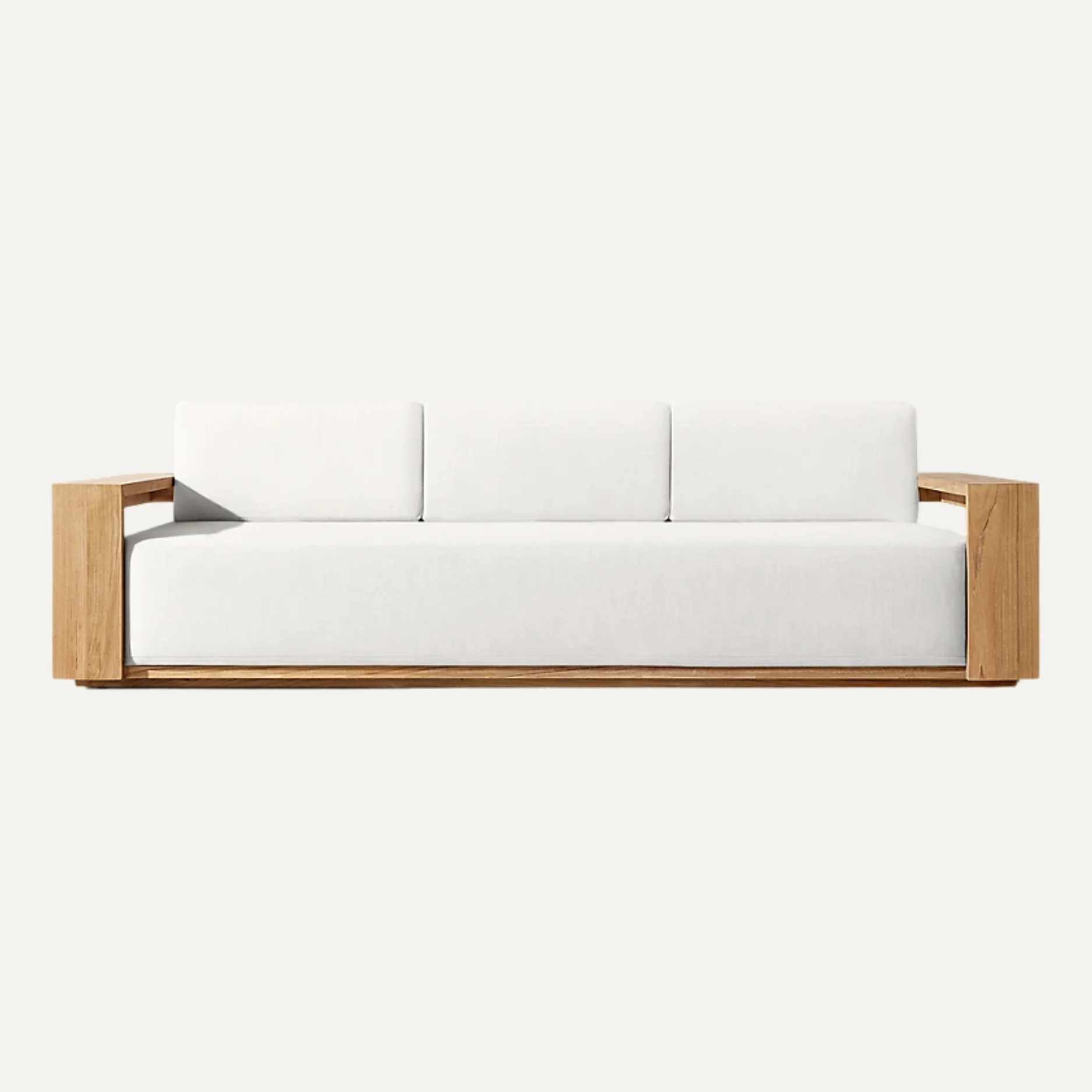 Four Seasons Hotel Surf Club Modern Minimalist Three Seat Outdoor Teak Wood Garden Sofa Eco-Friendly Durable Villa Living Room