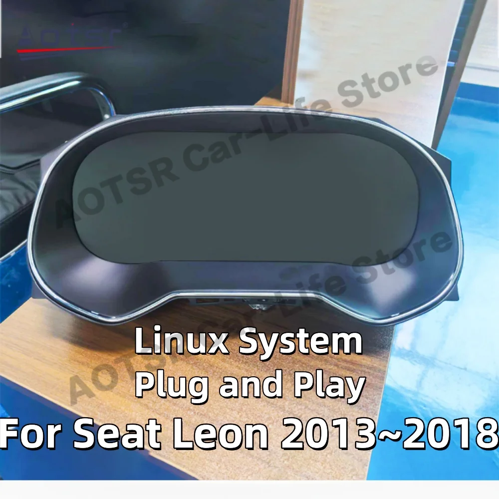12.3'' Linux System For Seat Leon 2013-2018 Digital Performance Display Dashboard LCD Speed Table Car Virtual Information