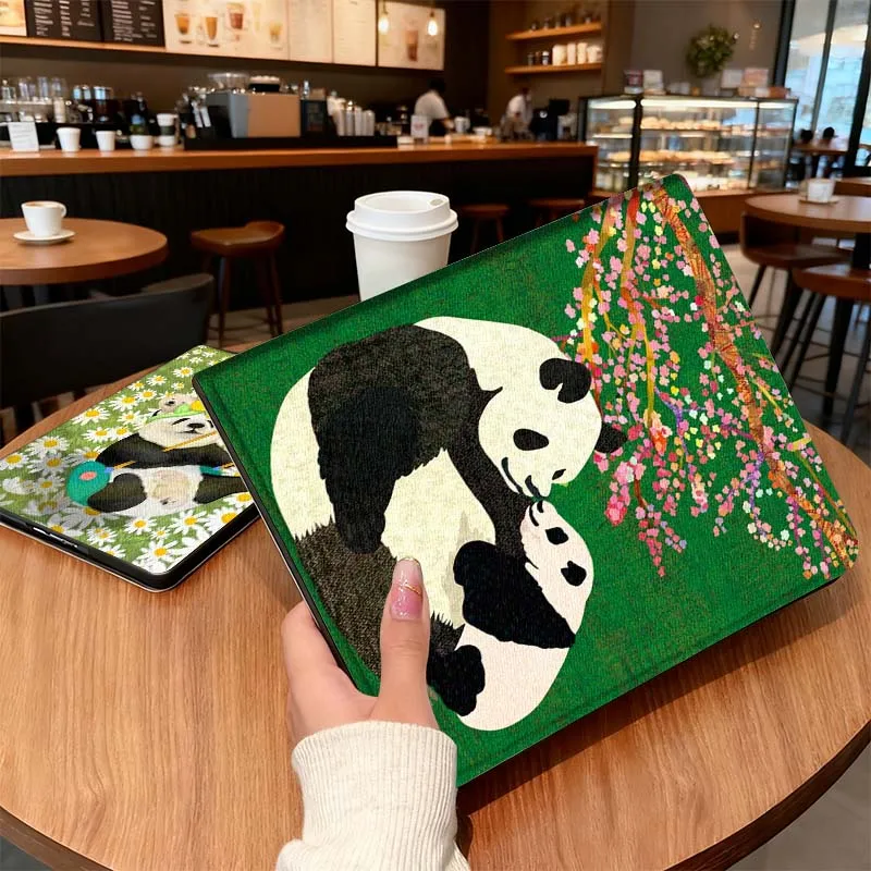 

Cute Art Panda Pattern Tablet Case For iPad Pro Air 5th 6th 7th 13 M3 M4 M5 12.9 13.3 inch 2018 2022 2024 2025