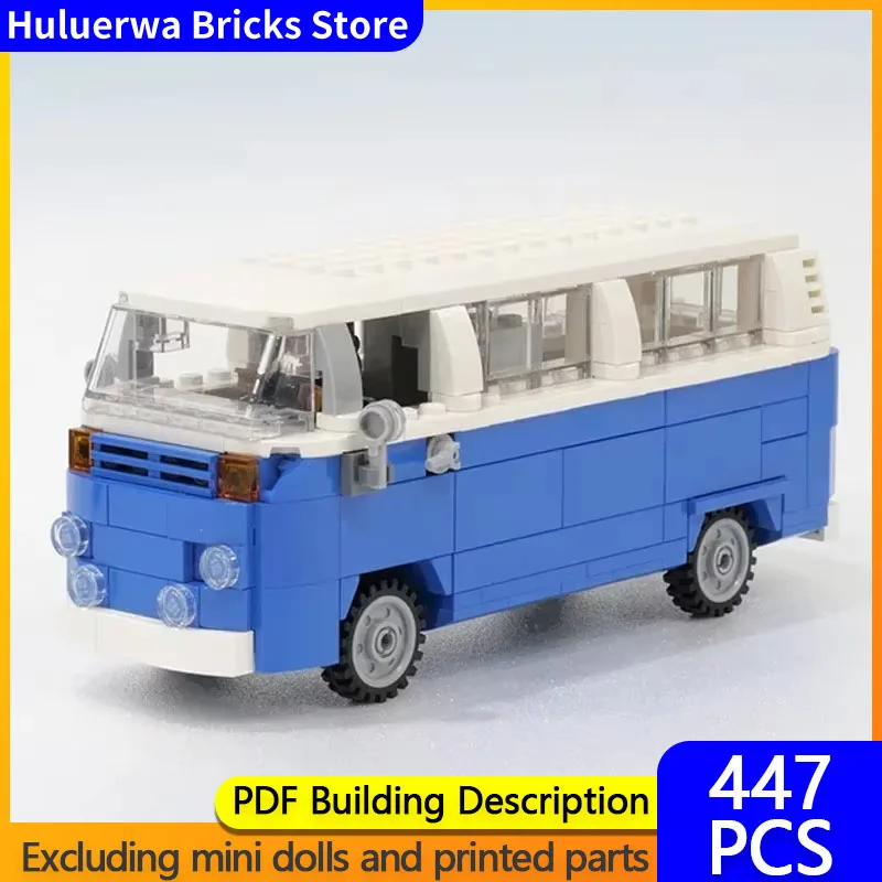 City Car Model MOC Building Bricks Speed Champions Style T2 Bus Modular Technology Gifts Holiday Assemble Children Toys Suit