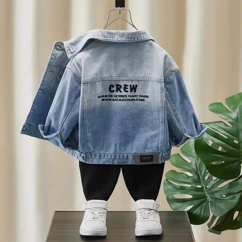 

Children's Denim Coat 2023 New Spring and Autumn Wear Boys Baby Casual Jacket Top Thin Children's Jeans 2 3 5 7Y