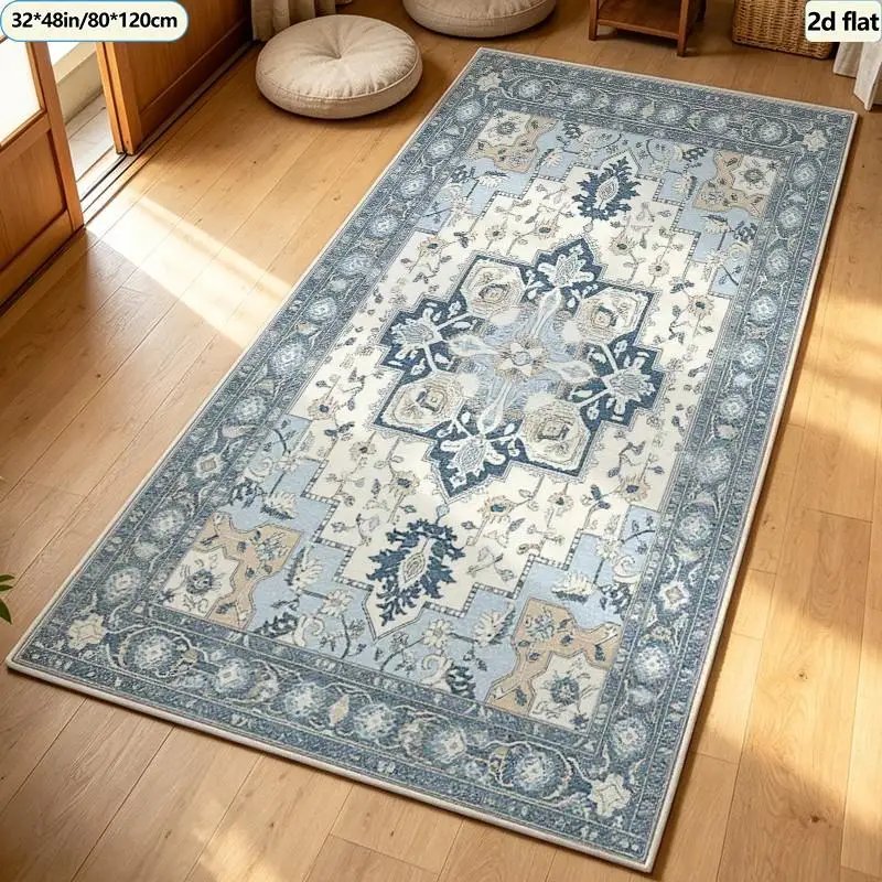 Boho Colorful Mandala Carpet Flooring Bright Ethnic Floral Square Rug Traditional Indoor Home Floor Mat
