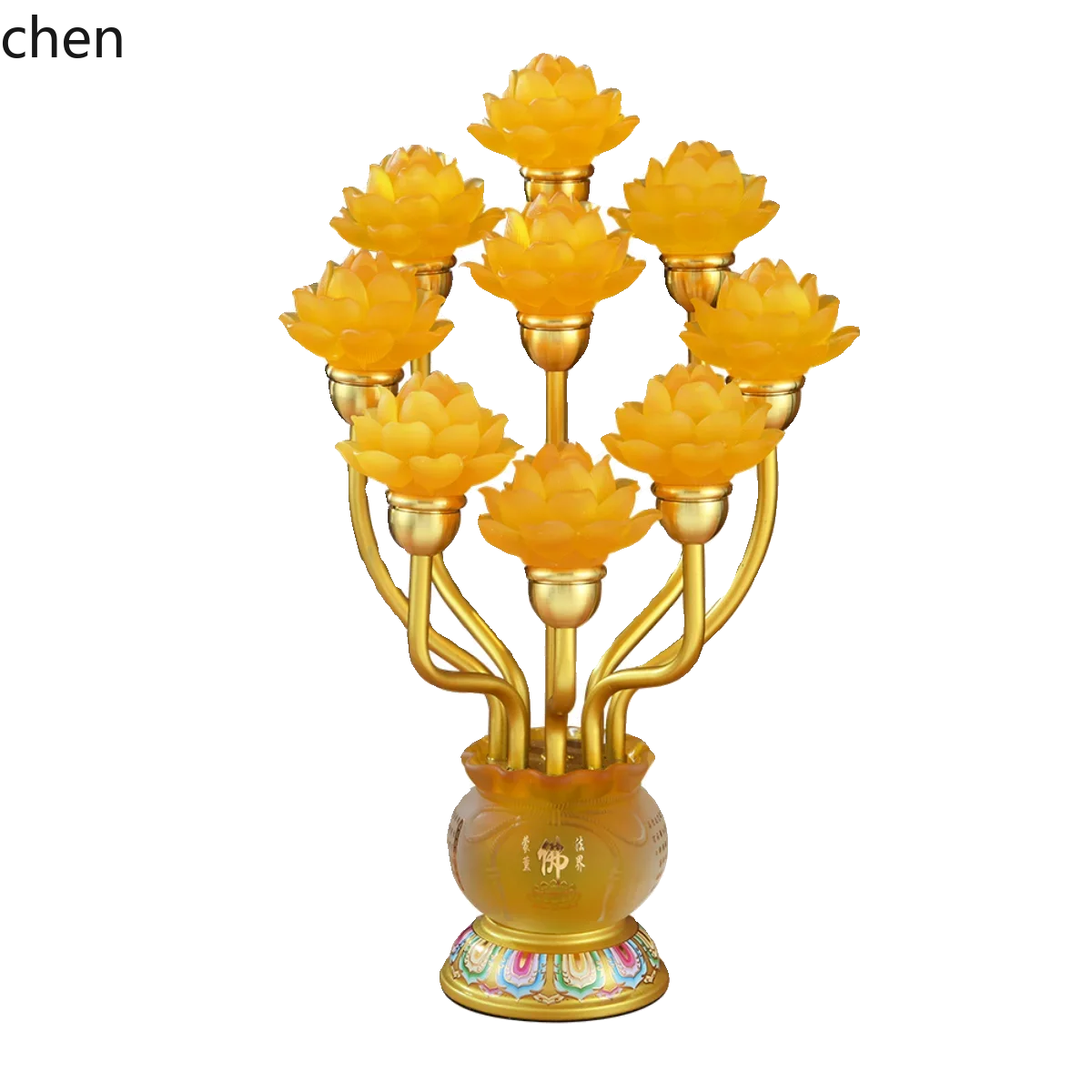 

for home colorful water glazed lucky bag lotus ornaments seven, nine and thirteen grade buddha front long ming ornaments