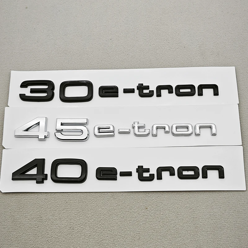 3D ABS Car Letters Rear Trunk Badge Logo 30 40 45 e-tron Sticker Emblem For Audi 30 40 45 e-tron Q4 Q8 Exterior Accessories
