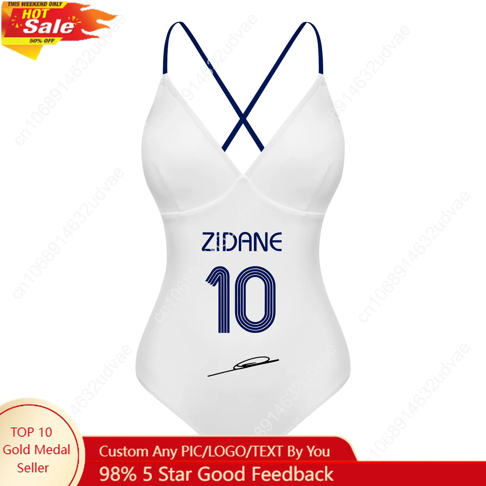 

Zidane No.10 Swimsuit Womens Sling Swimsuits France Soccer Star Personalized Sexy Bikini Summer Customize Bathing Suits