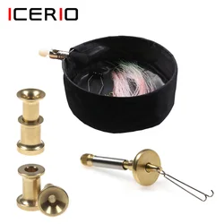 ICERIO Fly Fishing Tying Tool Detachable Hair Stacker/Dubbing Twister/ Nylon Storage Pouch Trash Tray