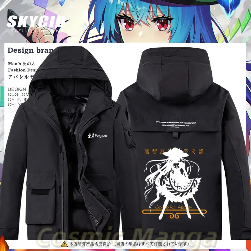 

Game Project Cosplay Hinanawi Tenshi Long Sleeve Cotton-padded Jacket Casual Coat Hoodie Top Costume Game Halloween Clothing Man