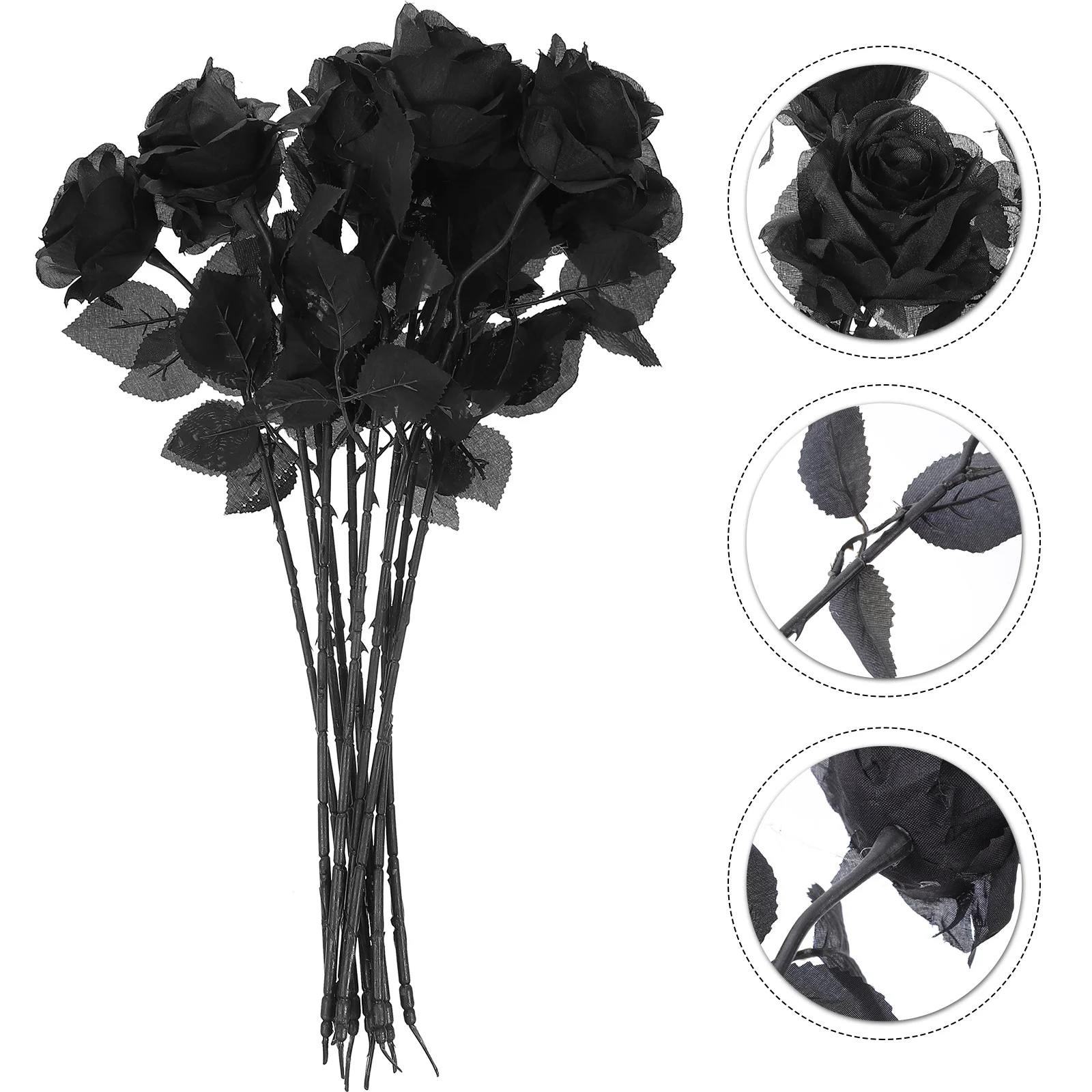 

10 Pcs Artificial Flowers for Decoration Rose Dark Faux Prop Simulation Bride Roses