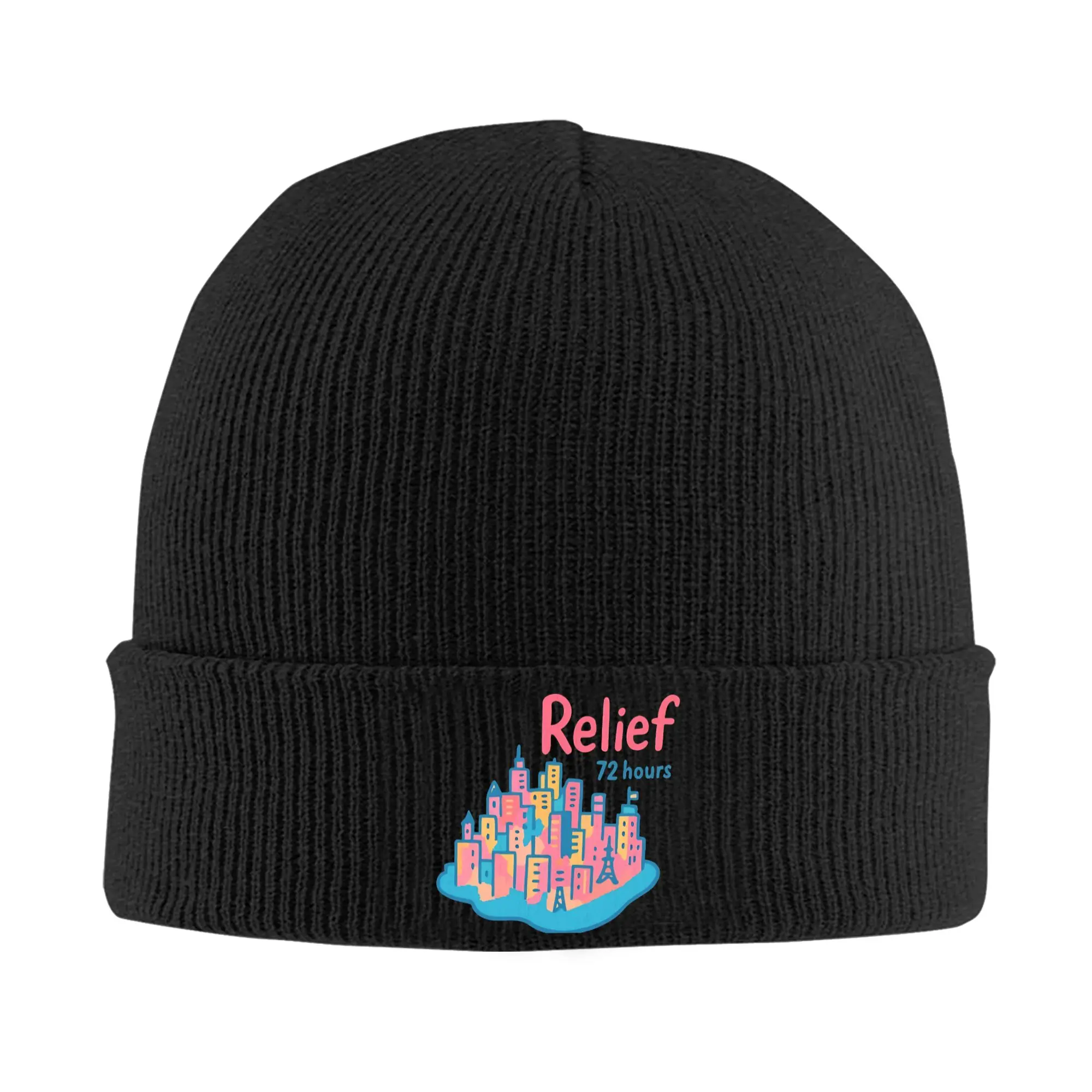 Unisex Rib Knit Cuffed Beanie Relief 72 Hours - Yurie Kokubu TOSHIKI KADOMATSU Merch Warm Knitted Caps  Bonnet Knit Hat