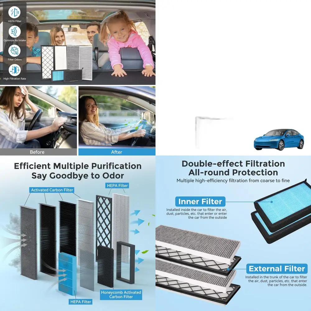

6-Pack Compatible HEPA Cabin Air Filters for 2020-2025 Models, Easy Installation with HEPA Air Intake Filters