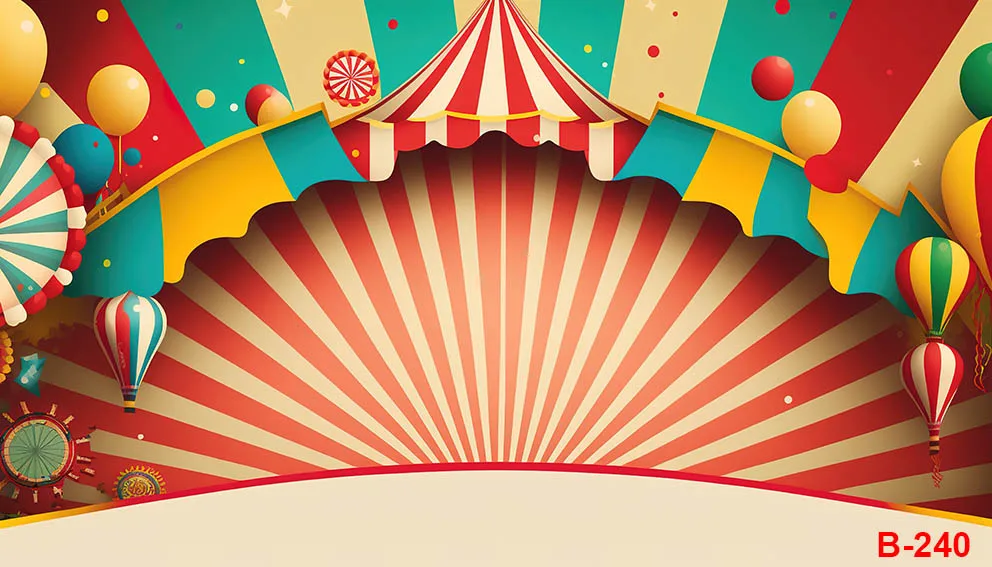 Tema del circo fondali fotografici spettacolo di carnevale spettacolo di scena colore bambini ritratto festa compleanno sfondi Studio Banner