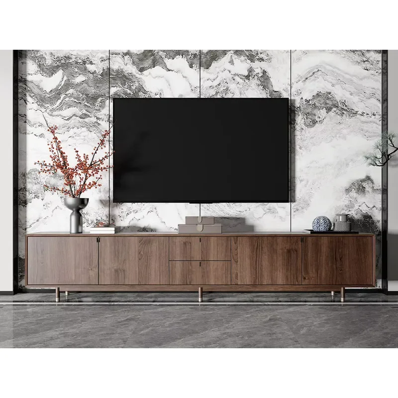 Custom Integrated TV Cabinet with Display Stand for Luxury Villa Interior Decoration