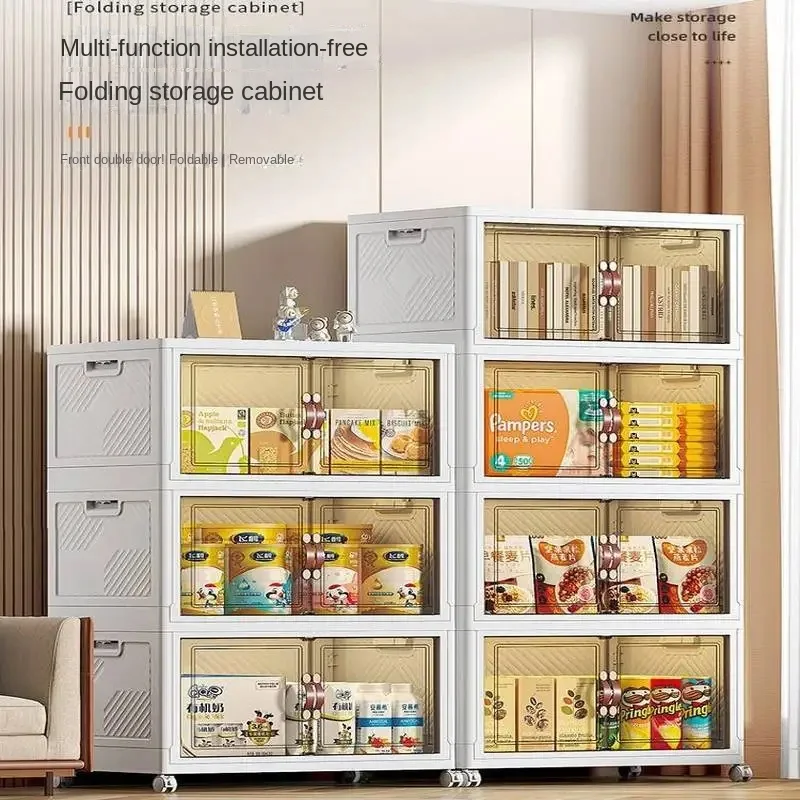 Folding Children's Wardrobe Double Door Storage Cabinet Home Bedroom Organizer Compact Functional Portable Children’s